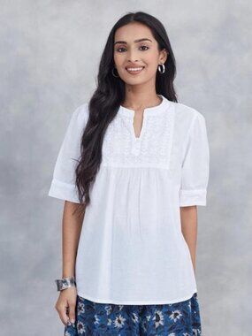 Chikankari White Cotton Top